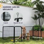 Parc de mise bas pour chien caisse de mise bas pour chiens avec porte tapis de propreté lavable 122 x 122 x 60 cm noir