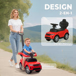 Porteur enfants Land Rover Discovery sous licence, porteur voiture à pousser avec poignée amovible, 84x40x94,5cm, rouge