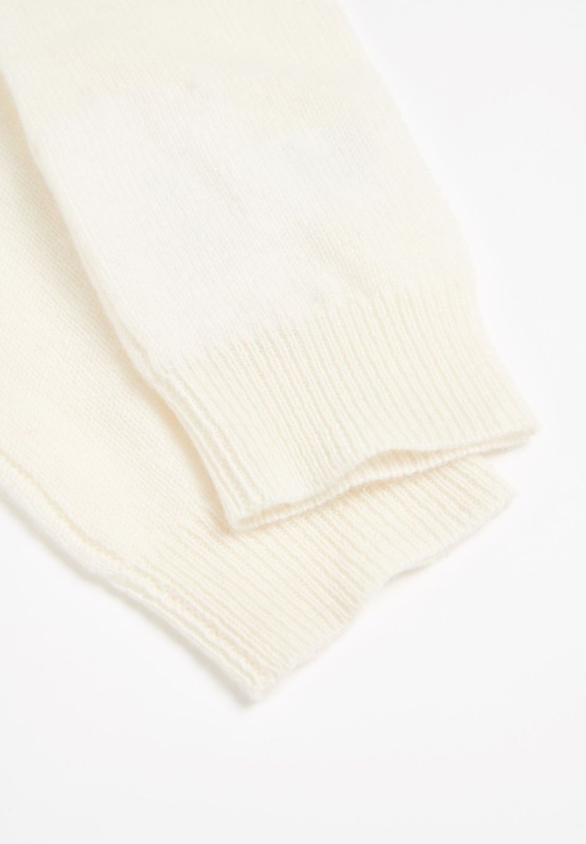 Mitaines unisex en cachemire blanc écru - UNI 3
