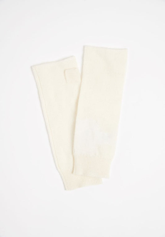 Mitaines unisex en cachemire blanc écru - UNI 3