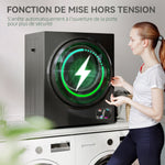 Sèche-linge électrique portable 850W, capacité 33L 4 modes de fonctionnement, acier inoxydable, 49 x 40,5 x 60 cm, noir