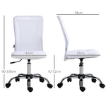 Chaise de bureau ergonomique hauteur réglable piètement chromé pivotant 360° revêtement maille blanc