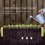 Jardinière avec treillis bac à fleurs jardinière de jardin dim. 230L x 60l x 110H cm effet bois naturel