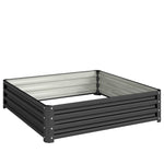 Carré potager de jardin acier galvanisée 120 x 120 x 30 cm gris