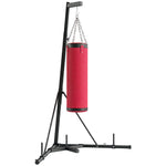 Support Sac de Frappe Autoportant avec Sac de Frappe et Base Lesté Réglable en Hauteur 175x91x231cm Rouge
