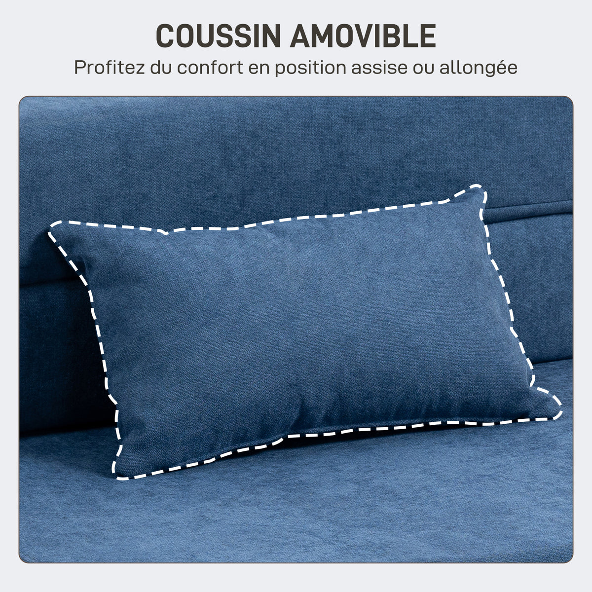 Fauteuil convertible 1 place fauteuil lit pliant, coussin inclus, pour invités, salon, petit espace, charge 120 kg, bleu