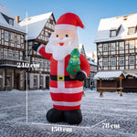 Père Noël Gonflable de 243 cm avec Lumières LED, Matériel Fixation et Souffleur, Intérieur et Extérieur, Rouge