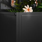 Jardinière avec treillis, bac à fleurs pour plantes grimpantes, légumes, fleurs en métal 61 x 23 x 113 cm noir