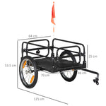Remorque pliable pour vélo en acier roues 16 pouces charge max. 40 kg avec barre d'attelage universelle