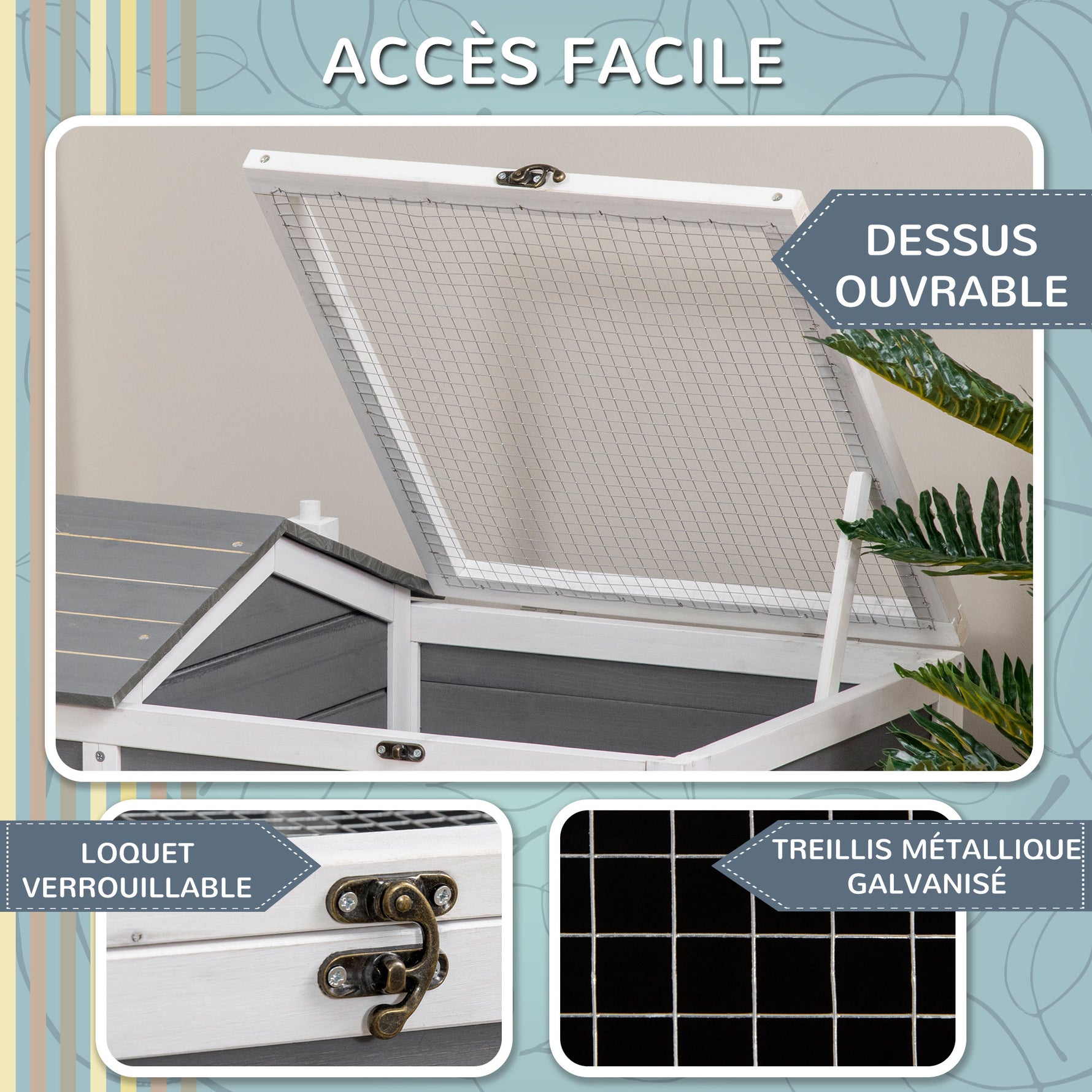 Maison enclos cage pour petit animal tortue avec 2 espaces 86 x 54 x 43 cm - bois de sapin