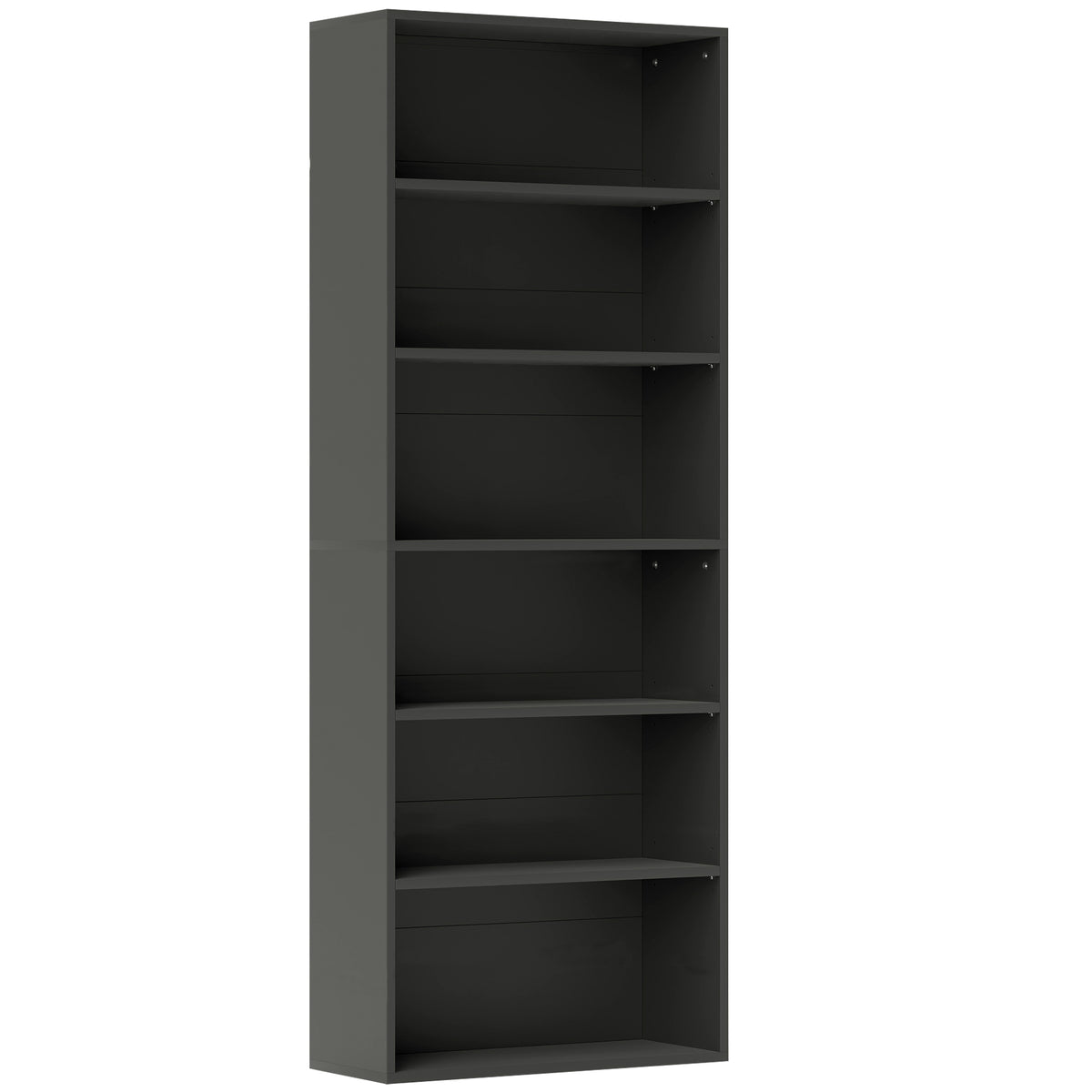 Bibliothèque étagère de rangement 6 niveaux avec étagères réglables pour salon, chambre, bureau, 60x24x158,5cm, noir