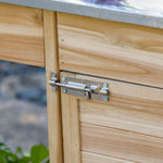 Table de rempotage table de jardinage avec 2 étagères, tiroir, placard, plateau tôle acier galvanisé avec