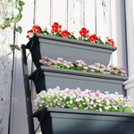 Jardinière surélevée avec étages jardinière verticale avec 5 bacs à fleurs trous de drainage cadre en acier gris