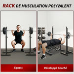 Haltersupport voor krachttraining voor lange halterstang, max. belasting 150 kg