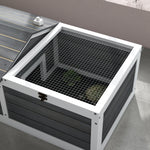 Maison enclos cage pour petit animal tortue avec 2 espaces 86 x 54 x 43 cm - bois de sapin