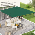 Toile de rechange pour pavillon toit de remplacement gazebo tissu polyester haute densité 180 g/m² anti-UV 3 x 3 m vert