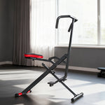 Appareil d'entraînement abdominal, appareil de fitness pliable avec siège réglable, pour bras jambes 57x105x115cm rouge