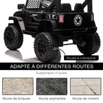 Voiture électrique pour enfants 12V avec télécommande, suspension à 4 roues, phares et klaxon, MP3, vitesse 3-5 km/h, pour 3-6 ans - noir