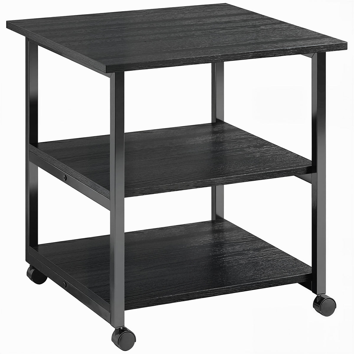 Support d'imprimante desserte de rangement 3 niveaux étagères mobile sur roulettes 50 x 50 x 52,5 cm