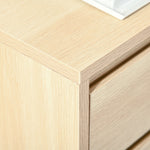 Caisson de Bureau, Rangement Bureau sur Roulettes, 4 Tiroirs Coulissants en Bois, Naturel