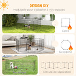 Parc enclos modulable pour chiens lapins rongeurs clôture pour petits animaux intérieur et extérieur pliant 8 panneaux