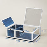 Maison enclos cage habitat pour petit animal tortues avec 2 espaces 91 x 60,5 x 32 cm bois massif bleu