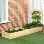 Jardinière avec treillis bac à fleurs jardinière de jardin dim. 230L x 60l x 110H cm effet bois naturel