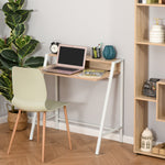 Bureau Informatique Table Ordinateur d'étude dim. 84L x 45l x 85H cm Style Simple en Bois chêne Clair Blanc