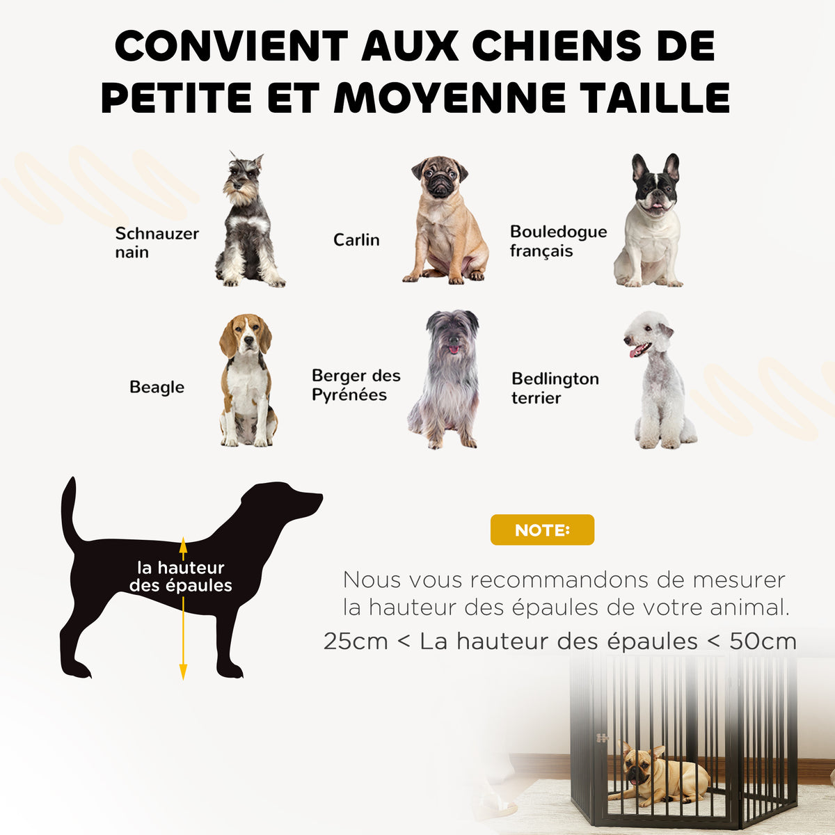 Parc pour chien, parc pour animaux, 5 panneaux, clôture portable pliable, sécurisé, noir