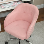 Chaise de bureau, fauteuil de bureau ergonomique, hauteur réglable, assise et dossier rembourrés, rose