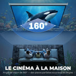 Écran de Projection 120" 4:3 HD 4K, Boîtier en Métal, Écran Hauteur Réglable Manuellement, 244x183cm, Blanc