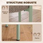 Lot de 4 Tabourets Empilables Ronds avec Assise Rembourrée, sans Dossier, Gain de Place, 45 x 45 x 47,5 cm, Marron Cair
