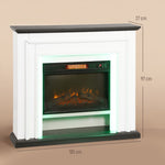 Cheminée électrique 1800W, fausse cheminée décorative lumières LED RGB, effet flamme, manteau, 105 x 27 x 97 cm, noir