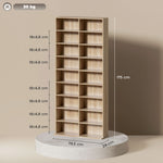 Rangements pour CD et DVD 18 compartiments capacité max. 640 CD/360 DVD 430 Blu-ray 78,5 x 24 x 175 cm bois naturel
