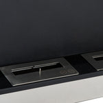 Cheminée bioéthanol Murale encastrable brûleur 2*0,9 L, environ 3 h de durée de combustion 110L x 14,5l x 54H cm Couverture 25-30 m² Acier inox