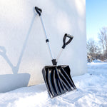 Pelle à Neige Aluminium Portable avec Poignée d'Assistance en D, Lame Large de 45 cm, Manche Amovible, Noir