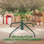 Sapin de Noël artificiel 210 cm, arbre de Noël slim avec 300 lumières 8 modes d'éclairage 826 branches articulées, vert