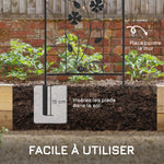 Set di 2 tralicci da giardino, supporto per piante rampicanti in metallo - 38 x 98 cm nero