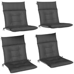 Lot de 4 coussins pour chaises de terrasse, résistants à l'eau, antidérapants, avec liens, 112x53cm, Gris Foncé