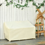 Housse de canapé exterieur étanche, housse de banc de jardin 600D tissu oxford, bache de canapé extérieur pour balcon, terrasse, 140 x 84 x 56/94 cm, beige