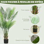 Plante artificielle intérieure 120 cm, palmier arbre artificiel avec pot en plastique et flocage, vert