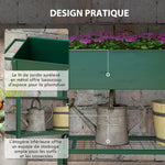 Jardinière sur Pieds Potager dim. 109L x 44l x 80H cm étagère 2 Roues + Insert d'irrigation métal Vert