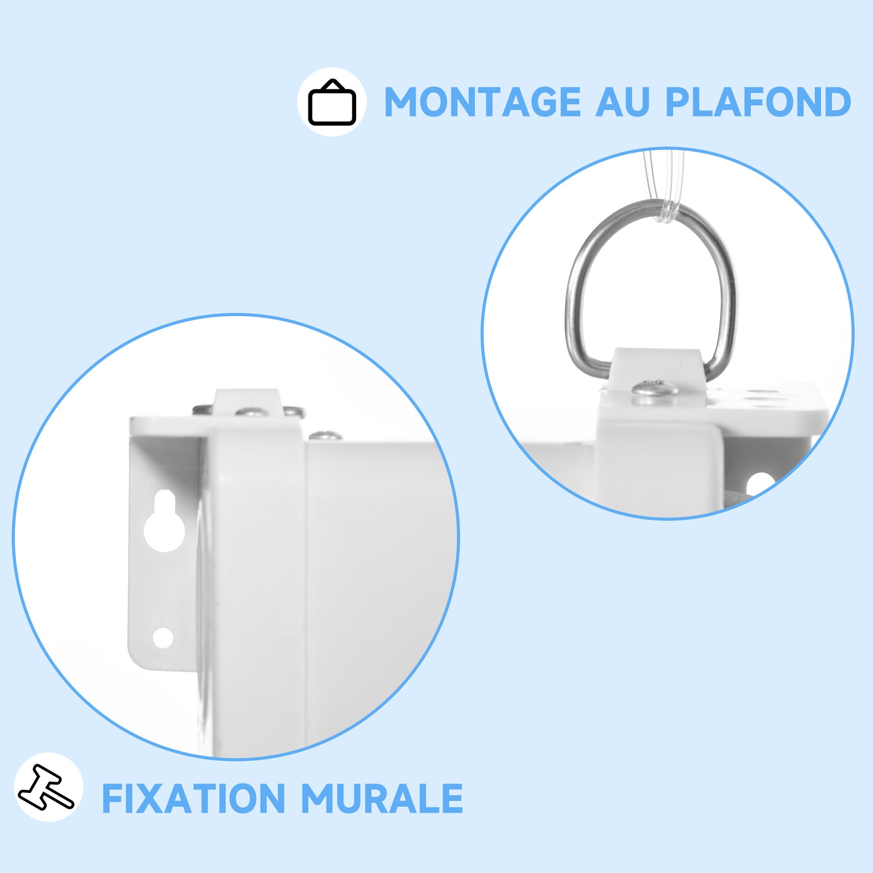 Écran de projection TV et Home Cinema de 120 Pouces vidéo projecteur 16:9 4K HD, fixation mural ou plafond