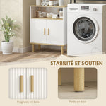 Mueble de baño, mueble de almacenaje con 2 puertas, compartimento abierto, estante ajustable, 60x29,5x76,5 cm, blanco