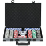 Mallette de poker coffret de poker complet 400 jetons, boîtier en ABS, cartes à jouer, dés, dealer, tapis, clés