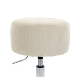 Sgabello da toeletta in ciniglia, sgabello da trucco girevole, sgabello da bar regolabile in altezza 51-66 cm, crema