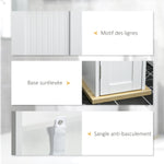 Meuble de salle de bain support papier toilette avec placard et étagères réglables 20 x 20 x 80 cm blanc
