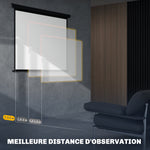 Écran de projection de 84 pouces, écran vidéoprojecteur, 4:3 4K HD, fixation mur ou plafond, 181l x 8P x 138H cm, noir