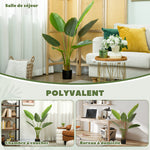 Plante artificielle intérieure 109 cm, arbre artificiel avec pot en plastique et terreau floqué, vert