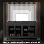 Lowboard Aufbewahrungsschrank 4 Türen mit verstellbaren Einlegeböden und 2 Schubladen Industrial-Stil 150 x 40 x 85 cm schwarz